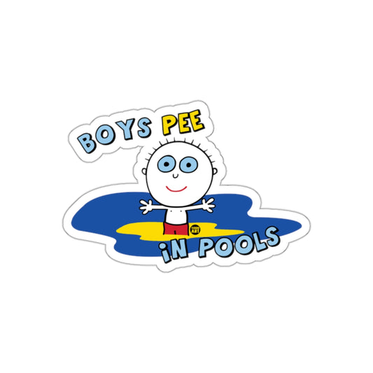 Boys Pee in Pools Funny Graphic Sticker for Kids