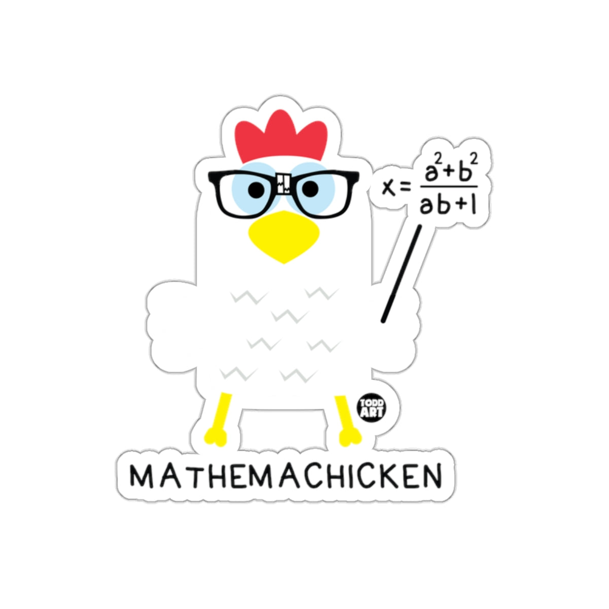 Funny Math Chicken Geeks Mathemachicken Sticker