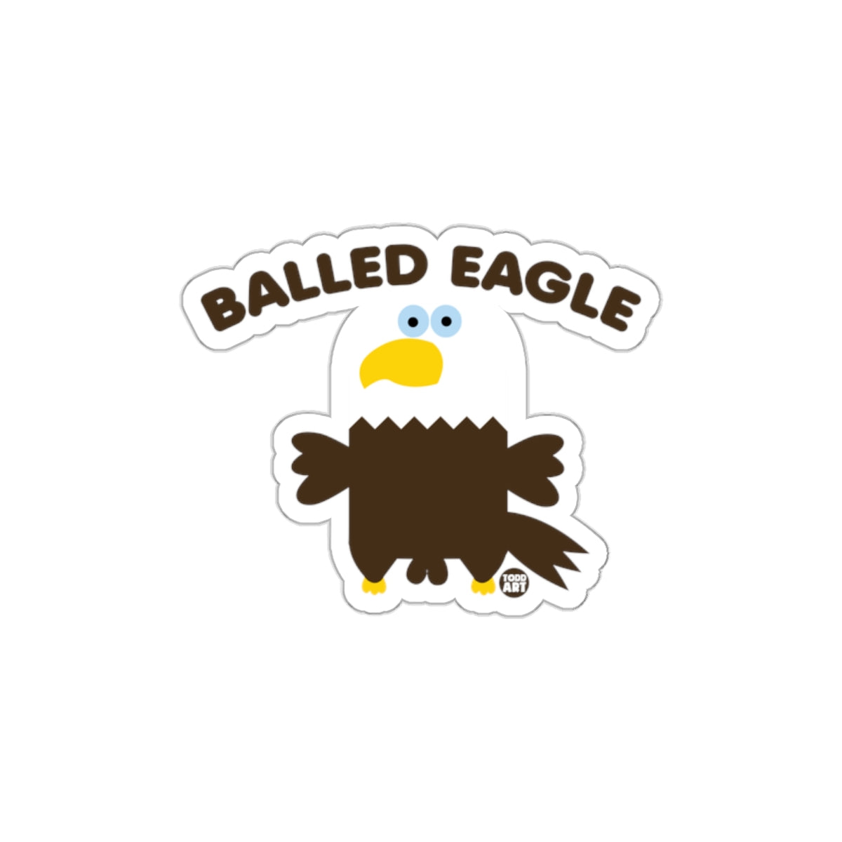 Balled Eagle Hilarious Cartoon Sticker Decal
