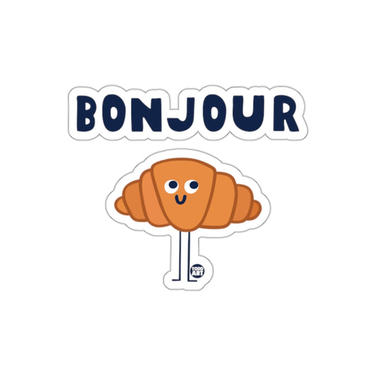 Bonjour Croissant Illustration Sticker for Bakery Lovers
