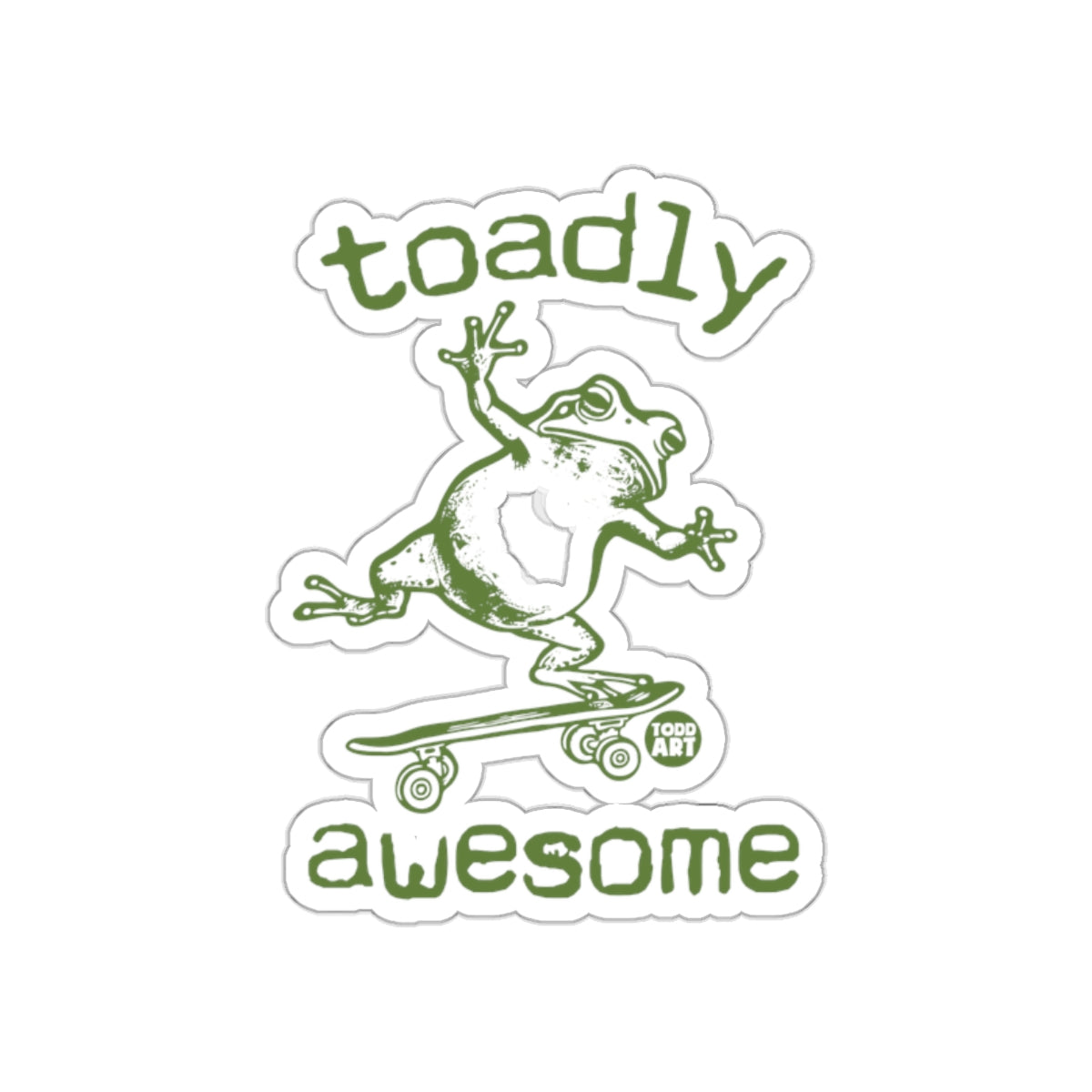 Toadly Awesome Skater Frog Graphic Sticker