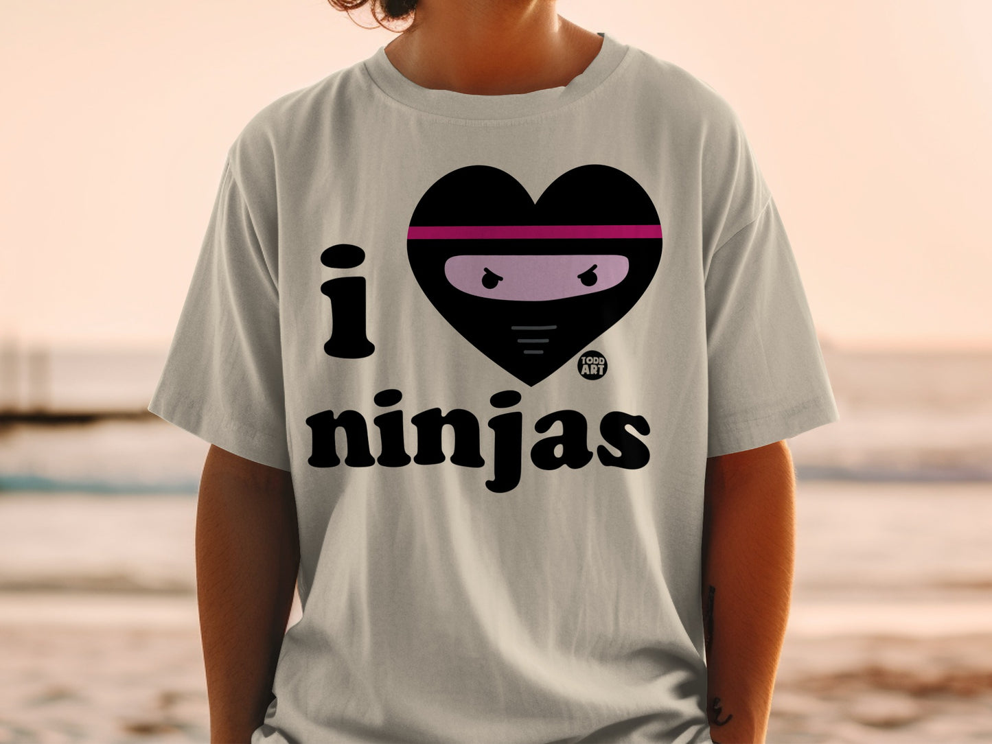I Heart Ninjas Graphic Tee for Ninja Lovers Shirt