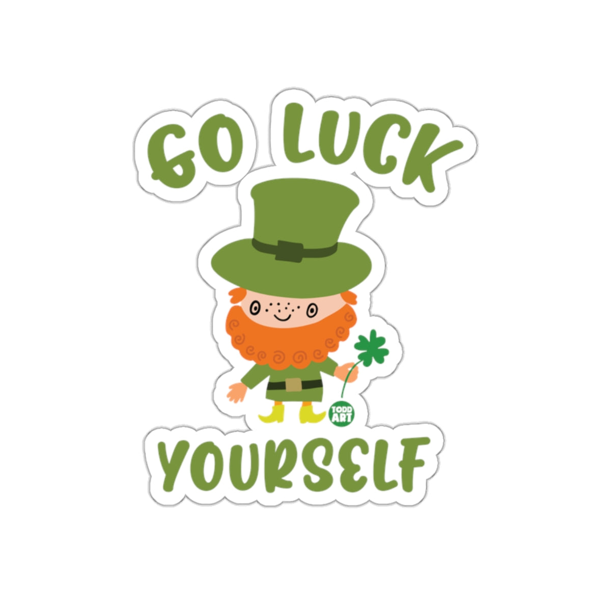 Go Luck Yourself Leprechaun Sticker for St. Patrick's Day