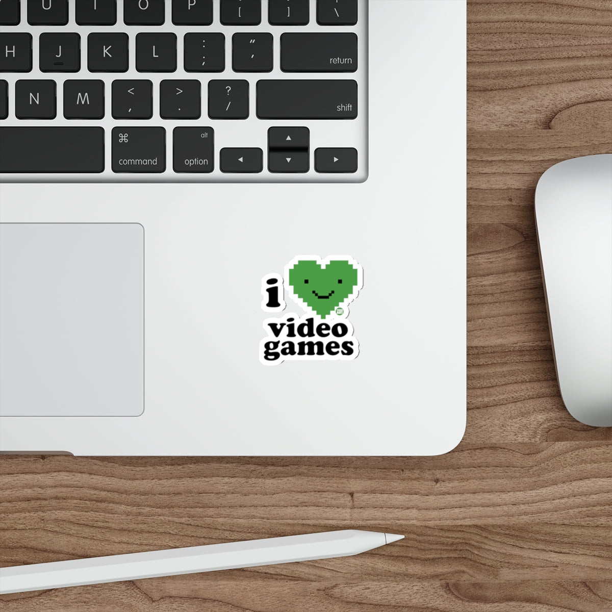 I Love Video Games Green Heart Sticker