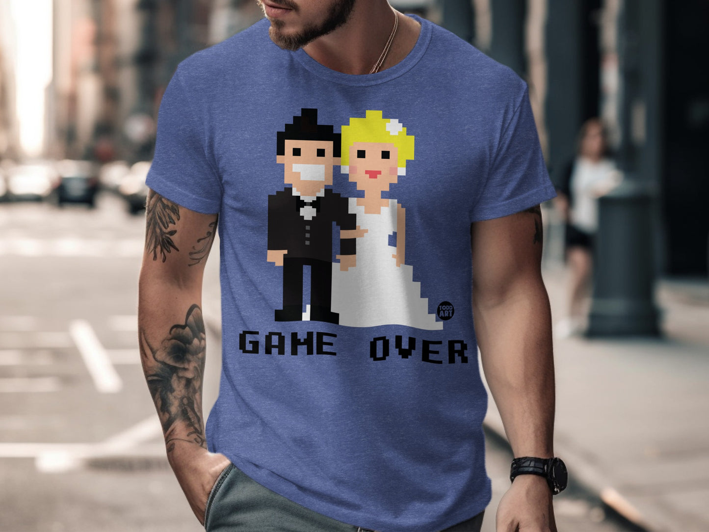 Game Over Wedding Couple Graphic T-Shirt product type