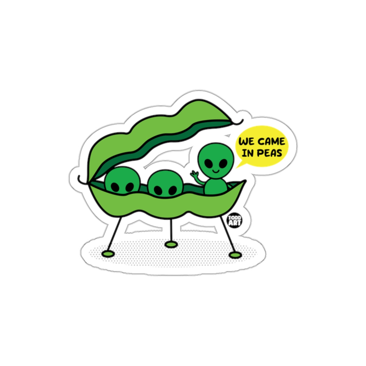 We Came In Peas Funny Alien Peas Sticker Product