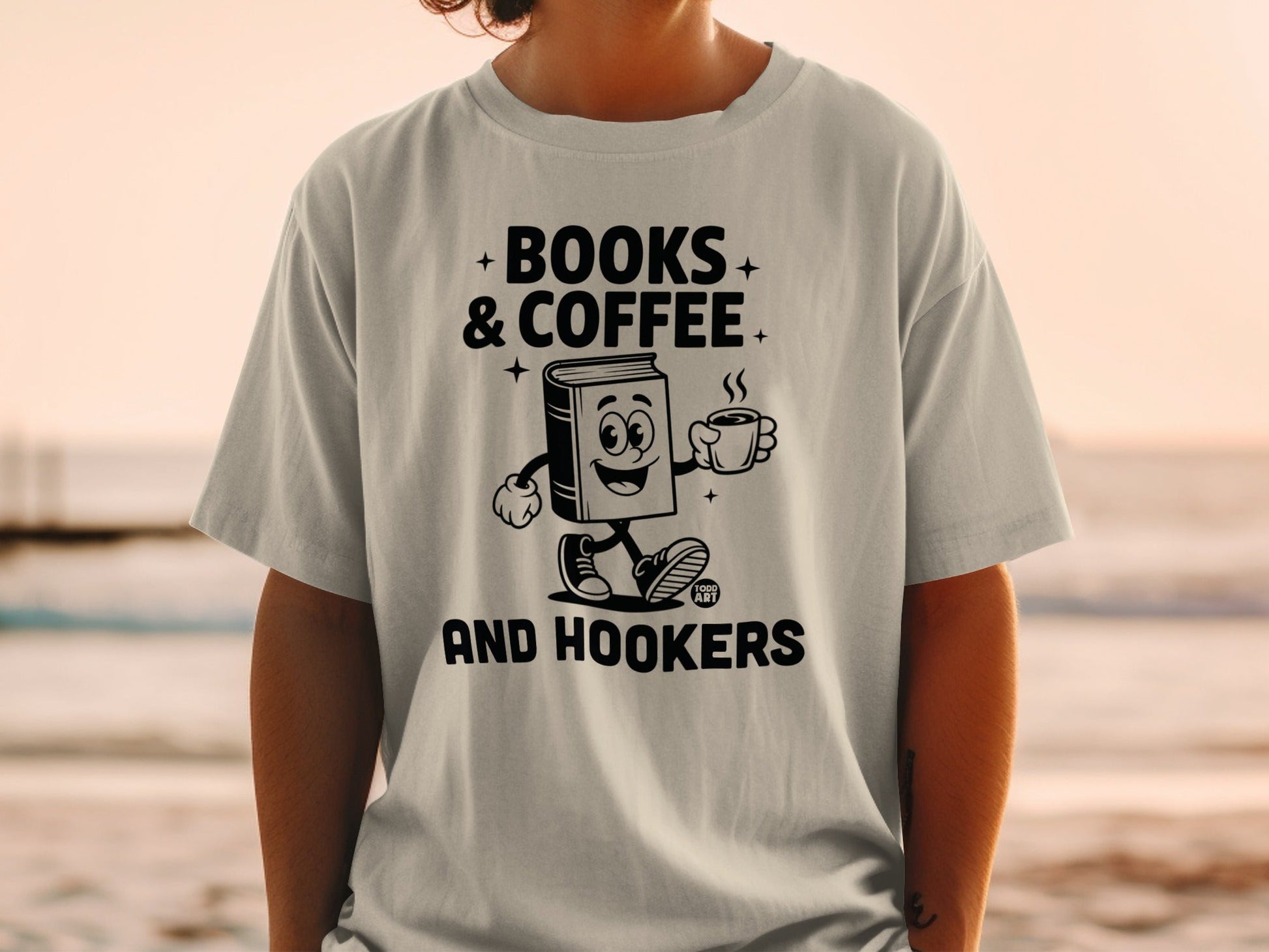 Books Coffee and Hookers Short Sleeve Tee