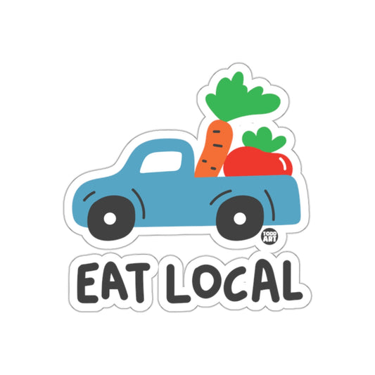 Eat Local Truck with Vegetables Sticker Decal