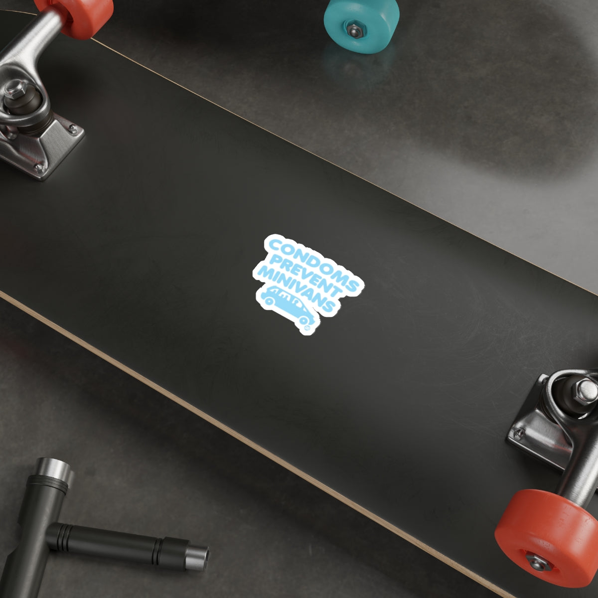 Condoms Prevent Minivans Skateboard Deck Product