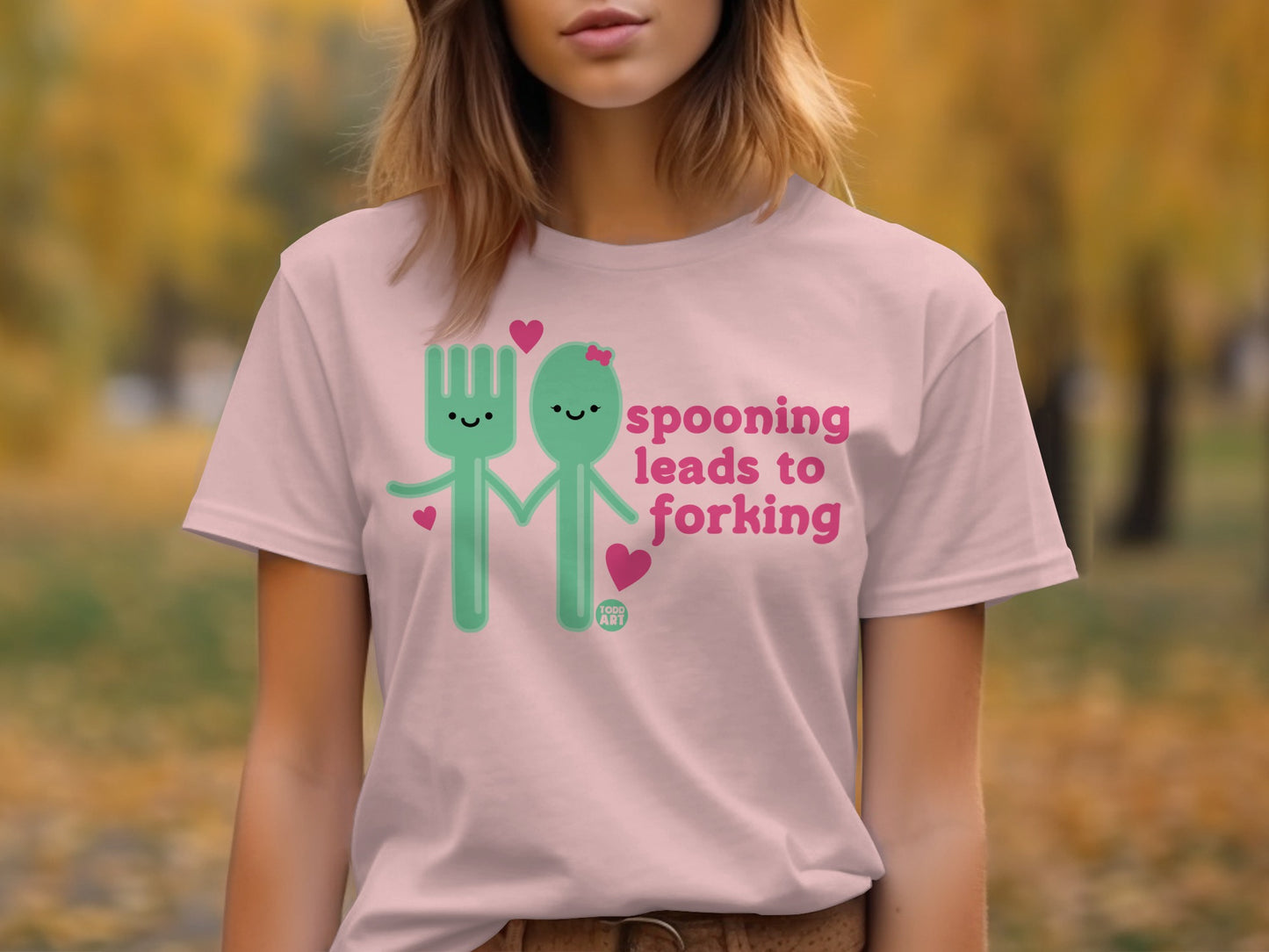 Spooning Leads To Forking Cute Graphic T-Shirt product