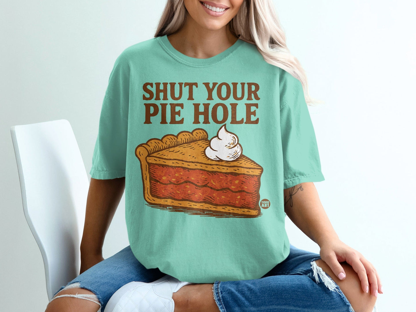 Shut Your Pie Hole Graphic T-Shirt for Humorous Wear