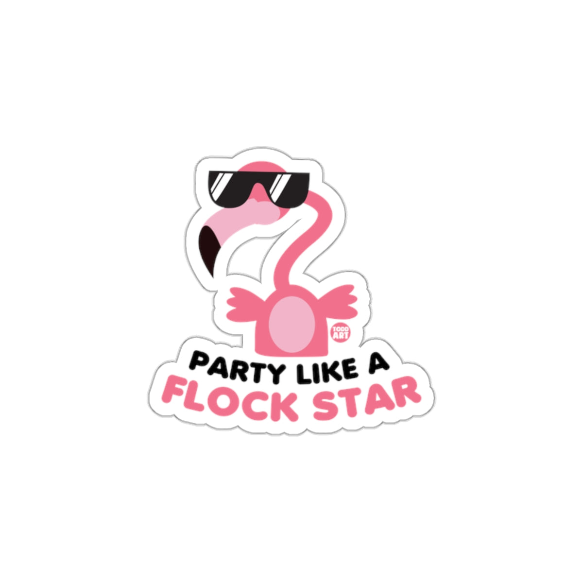 Party Like a Flock Star Sticker Fun Design