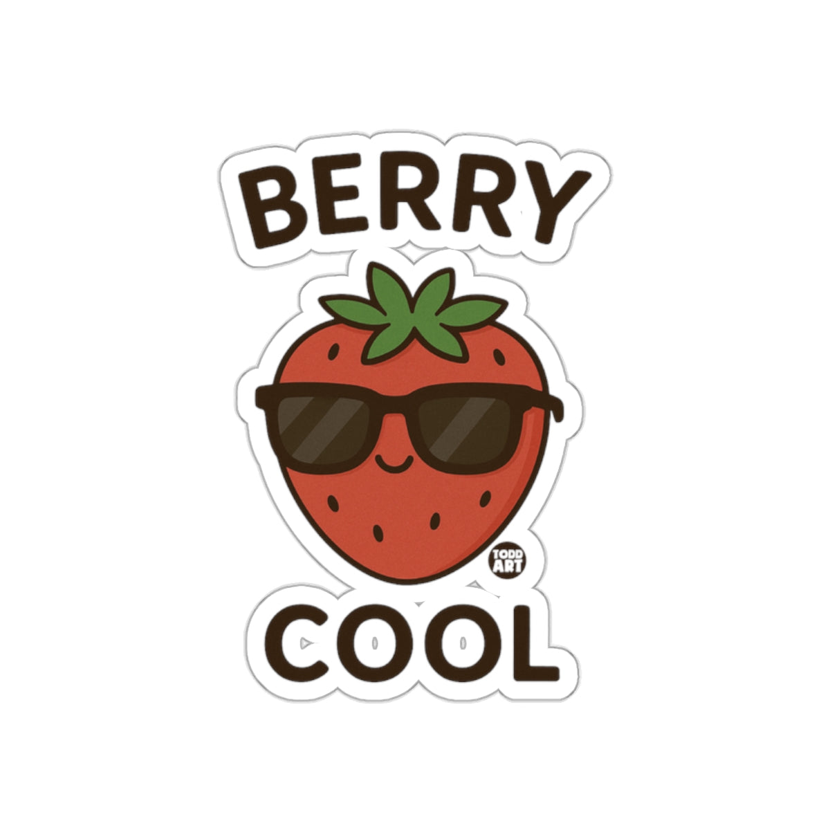 Berry Cool Strawberry Cartoon Sticker Fun Decal