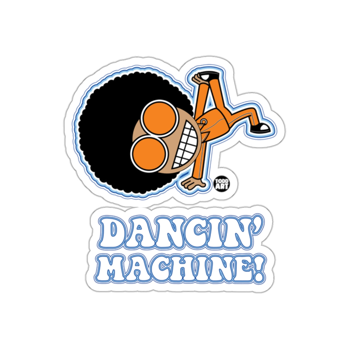 Dancin' Machine Funky Cartoon Character Sticker