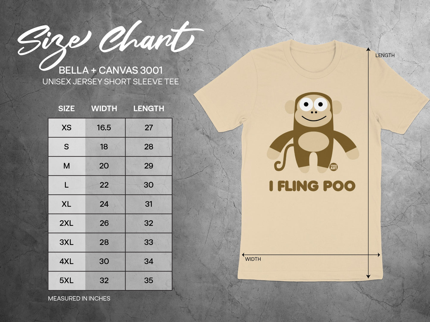 I Fling Poo Monkey Design Unisex Jersey Short Sleeve Tee product