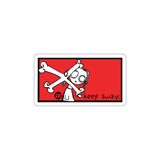 Keep Away Todd Art Skeleton Character Sticker