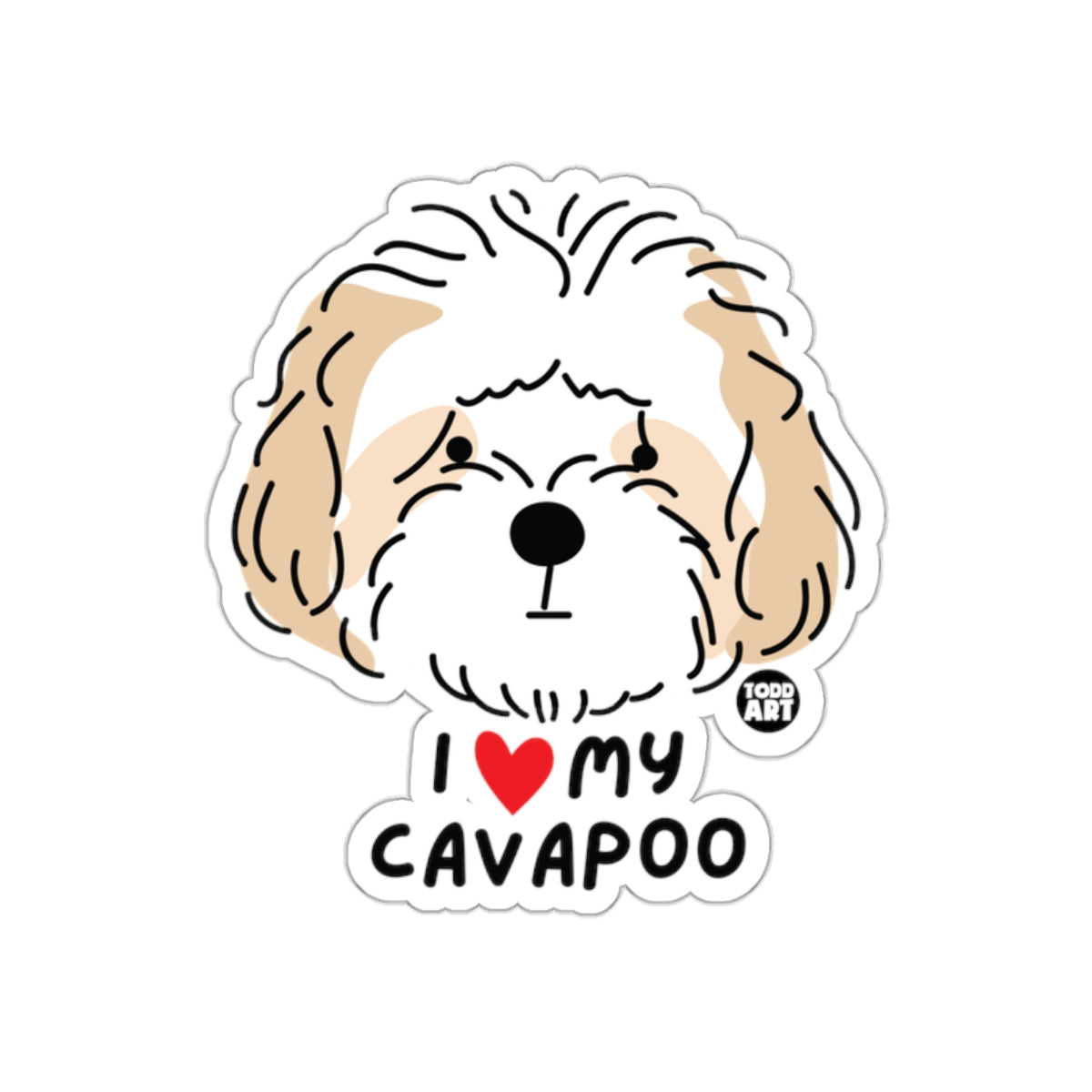 I Love My Cavapoo Cute Dog Breed Sticker