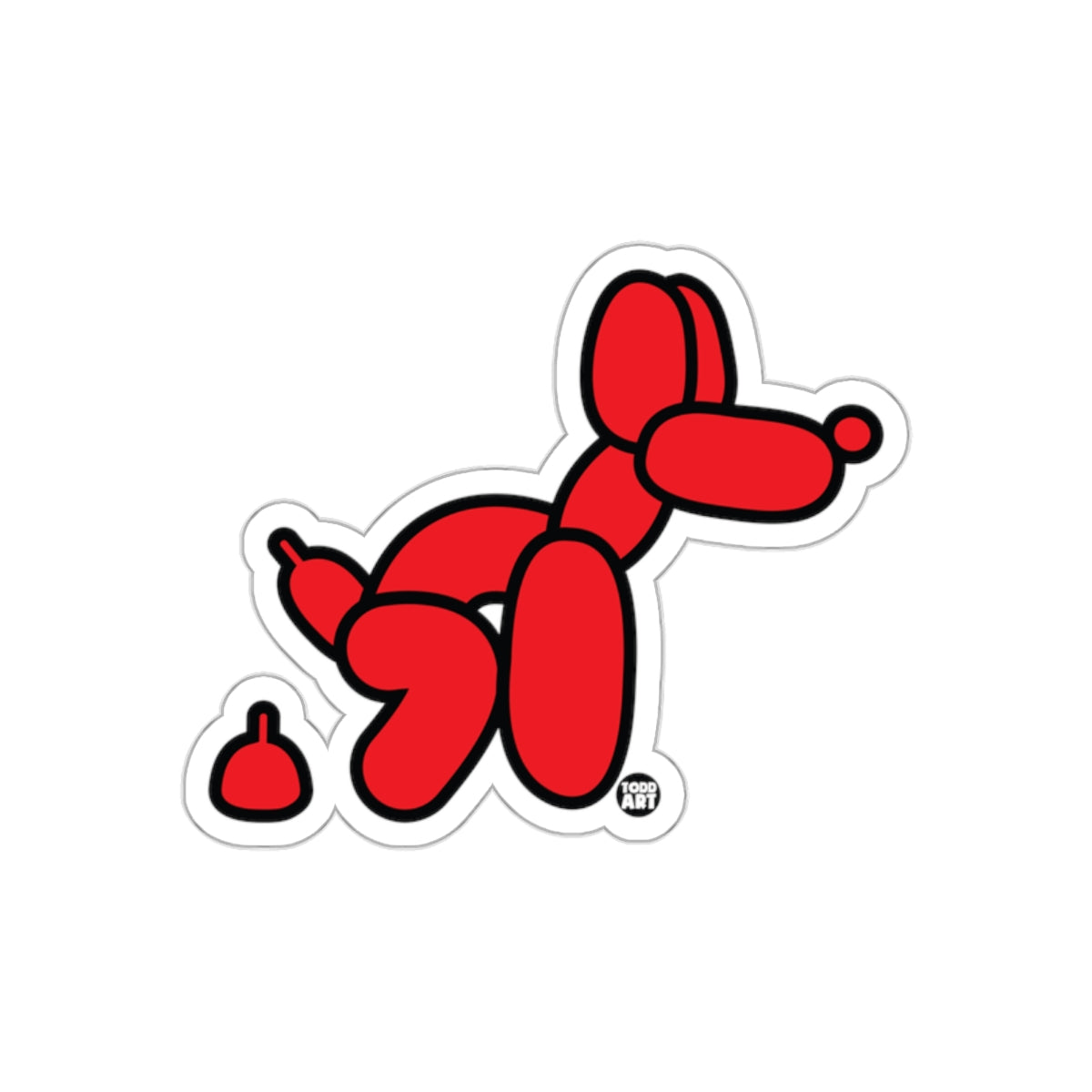 Hilarious Red Balloon Dog Situation Funny Stickers