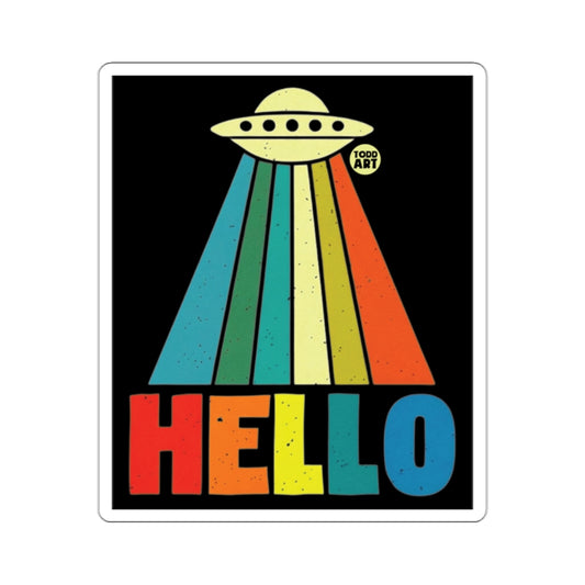 UFO Rainbow Hello Design Graphic Art Product