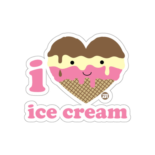 I Love Ice Cream Cute Heart-Shaped Sticker