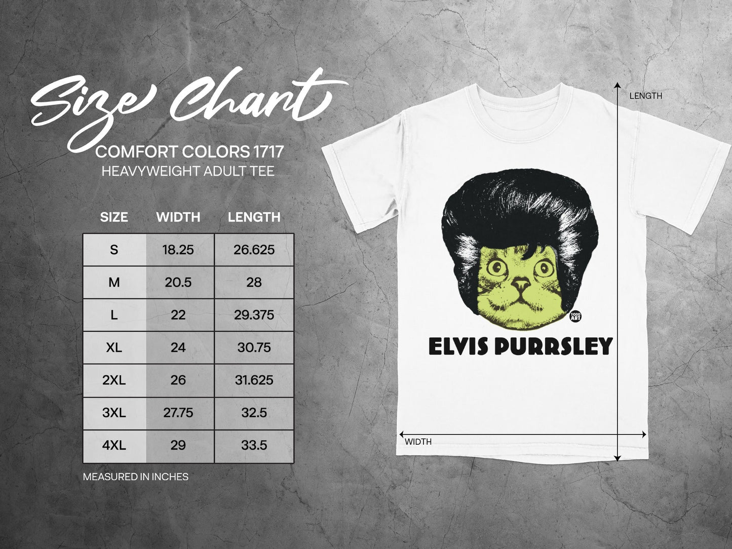 Elvis Purrsley Graphic Heavyweight Adult Tee