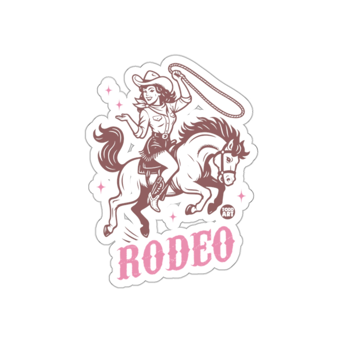 Retro Cowgirl Rodeo Sticker Vintage Western Design