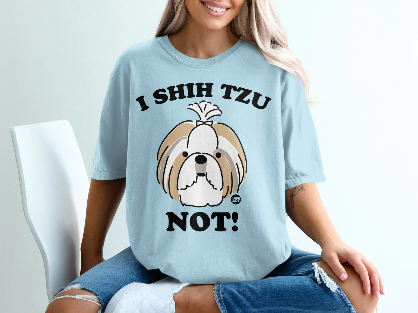 I Shih Tzu Not Cute Funny Dog Lover Graphic T-Shirt