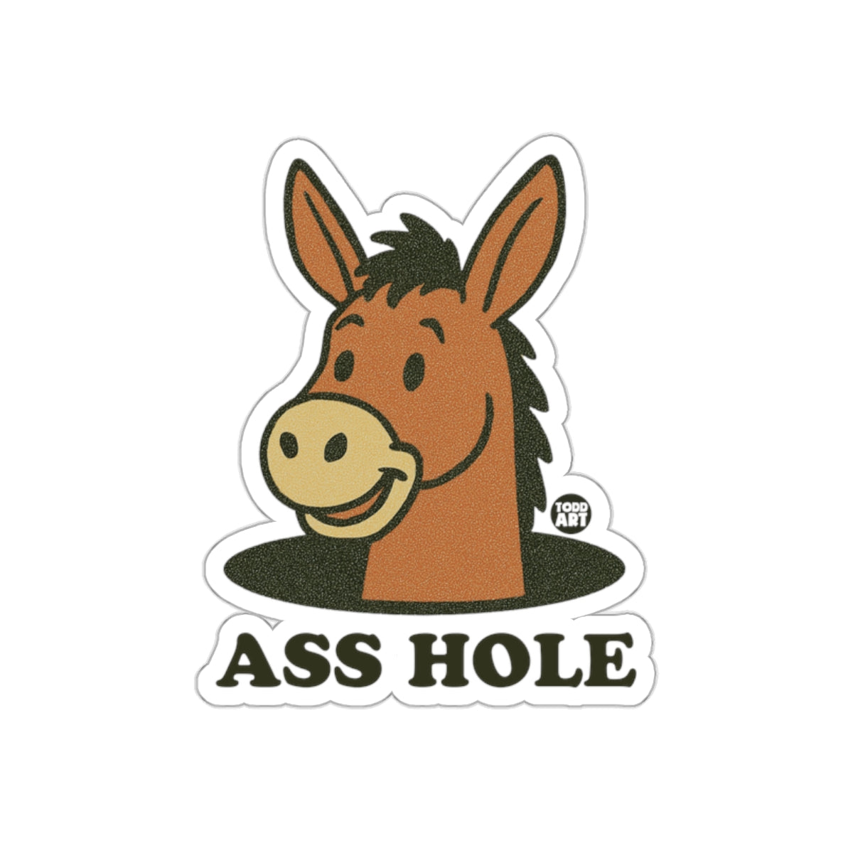 Funny Cartoon Donkey Ass Hole Sticker Decal