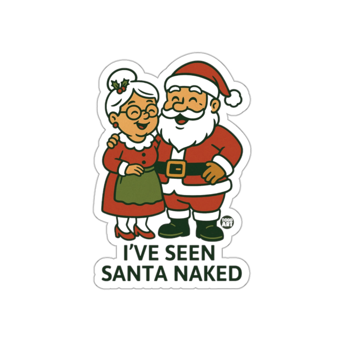 I've Seen Santa Naked Funny Holiday Sticker
