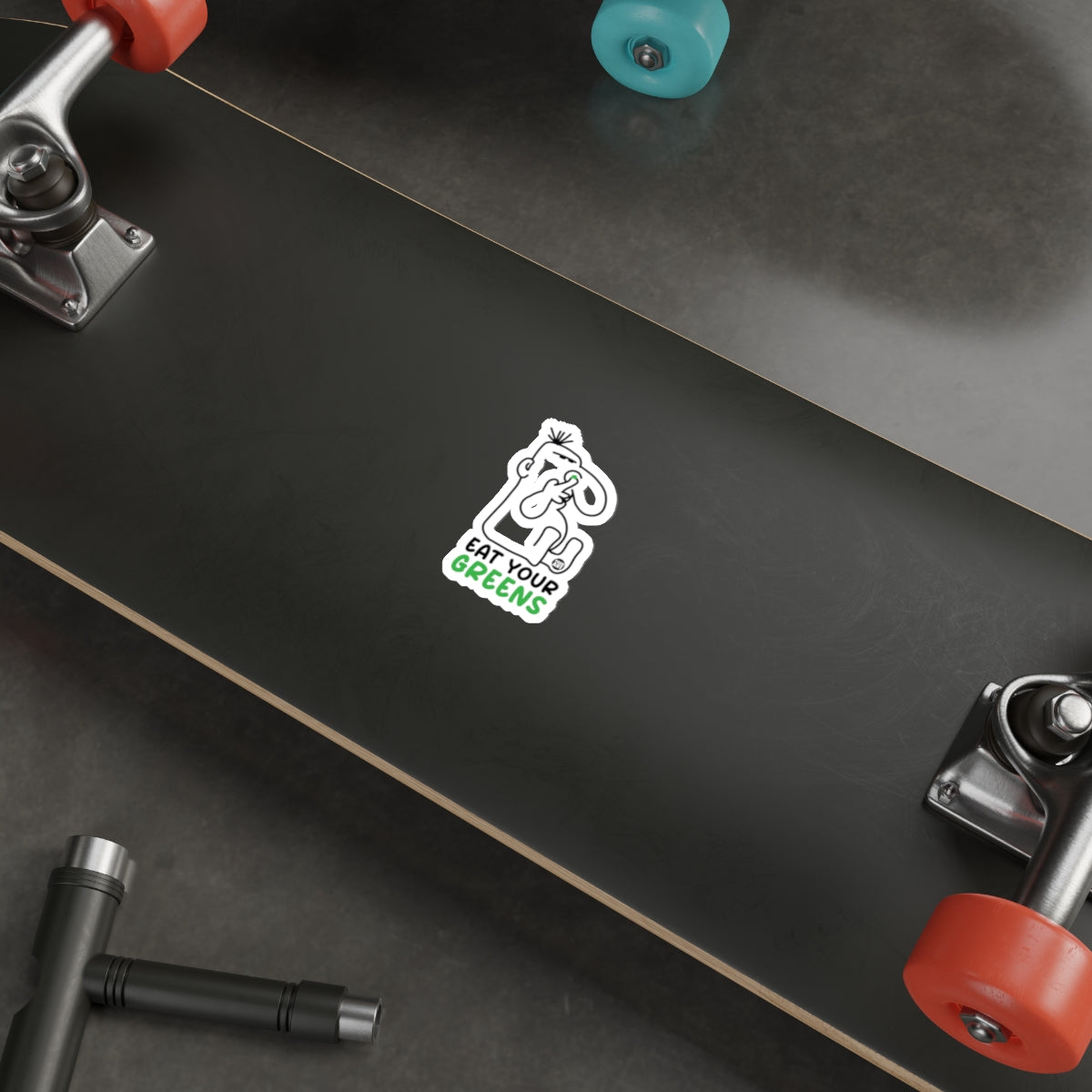 Eat Your Greens Skateboard Deck with Fun Design