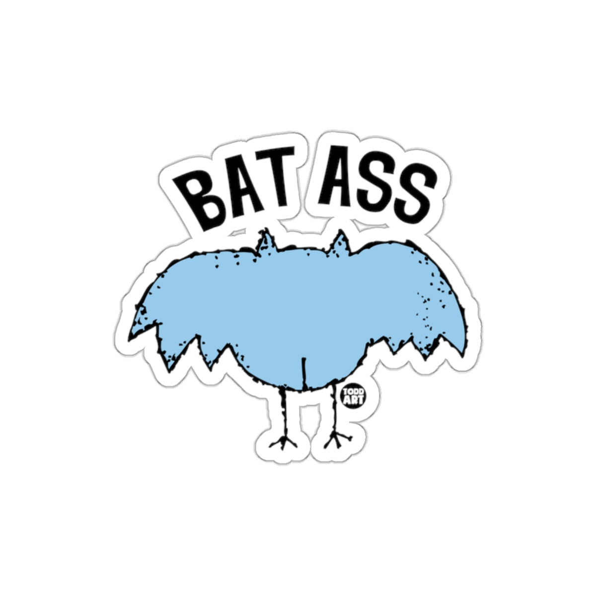 Funny Bat Ass Design Sticker for Laptops and Notebooks