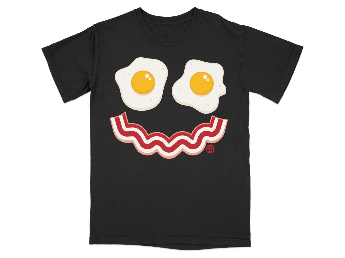 Fried Eggs and Bacon Face Graphic T-shirt