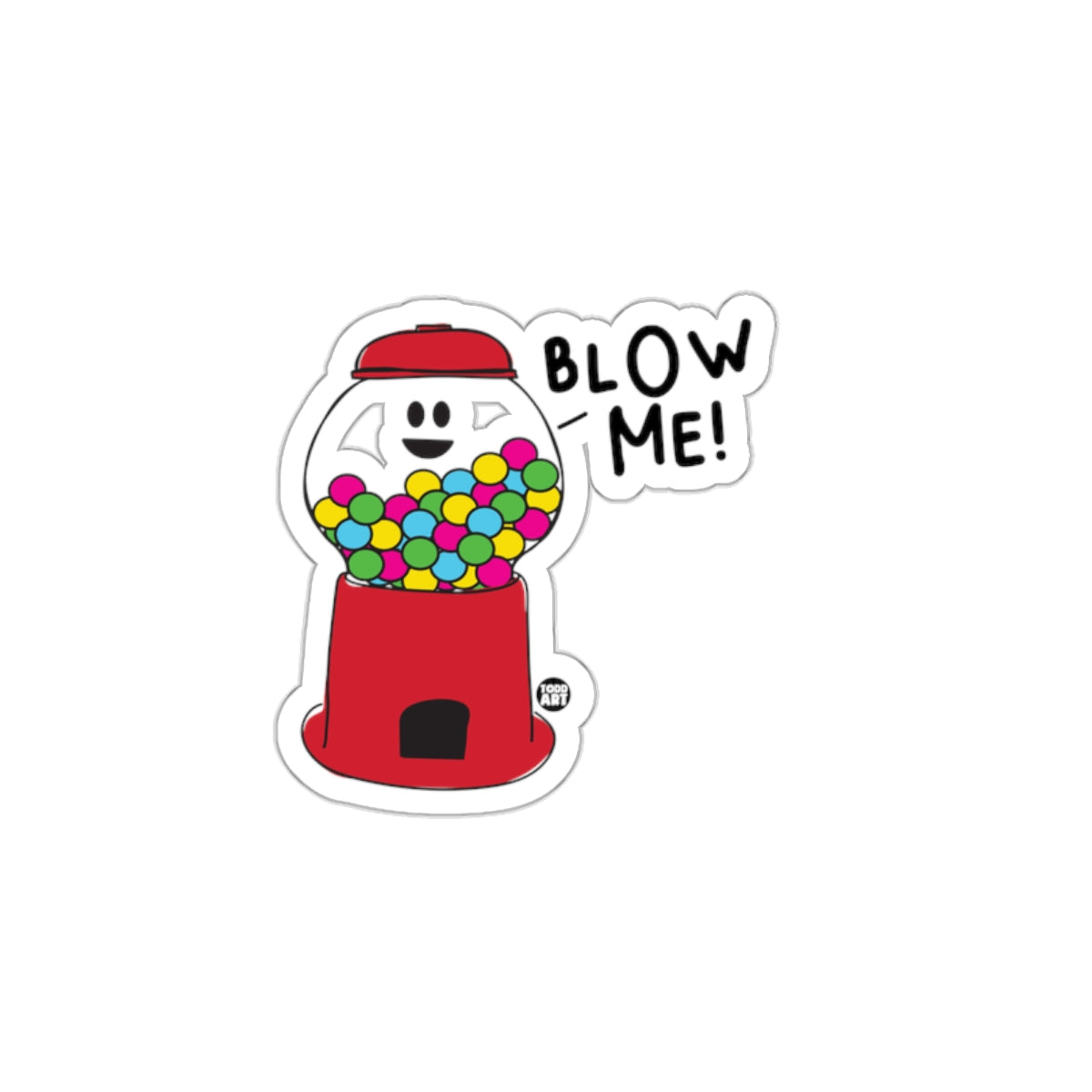 Blow Me Gumball Machine Cartoon Sticker
