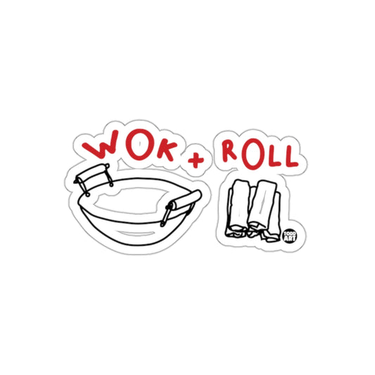 Wok + Roll Sticker with Fun Cartoon Design