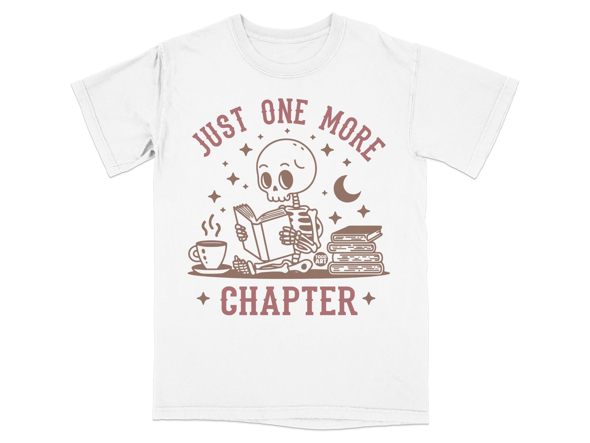 Just One More Chapter Skeleton Reading Graphic T-shirt