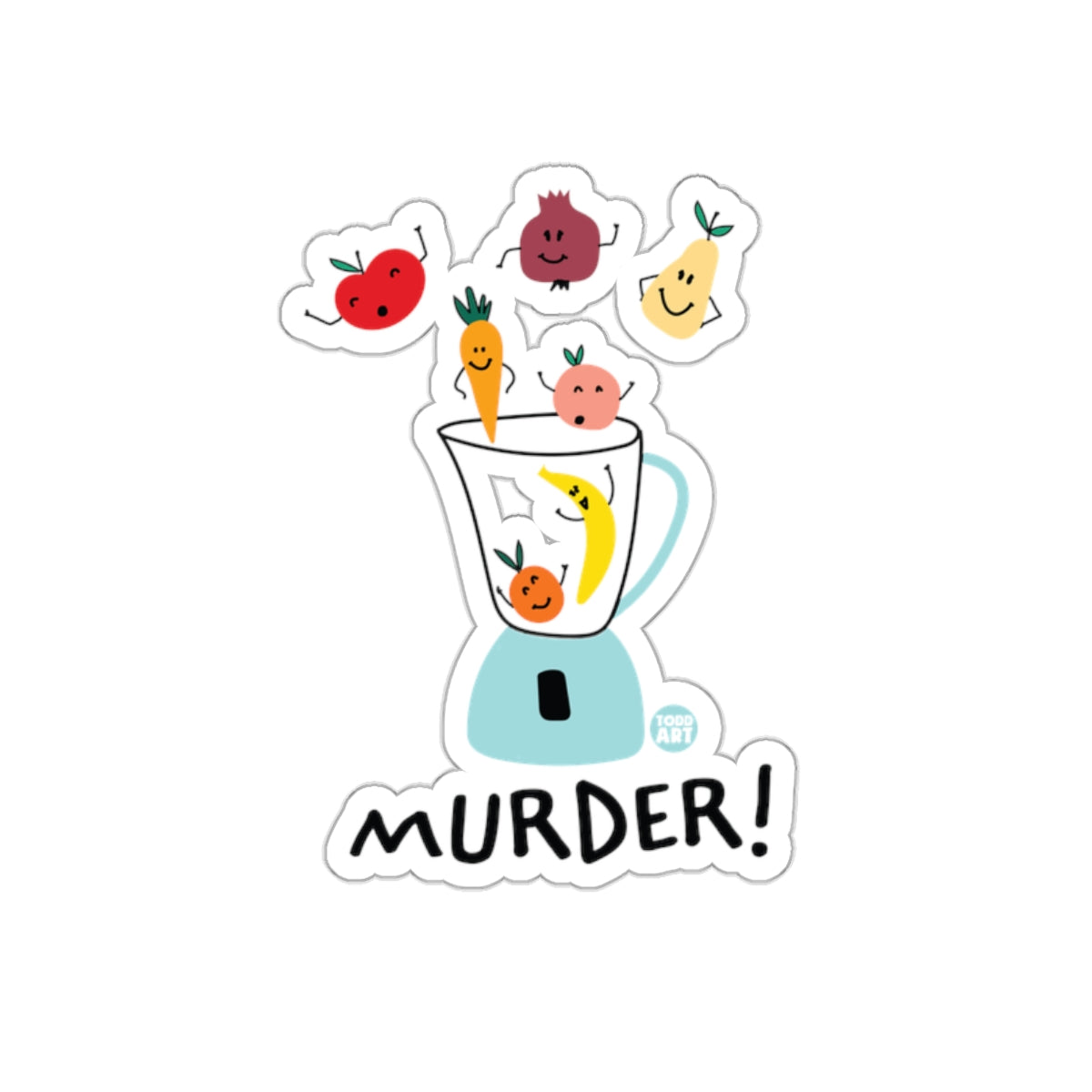Murder Cartoon Blender Fruits Veggies Sticker