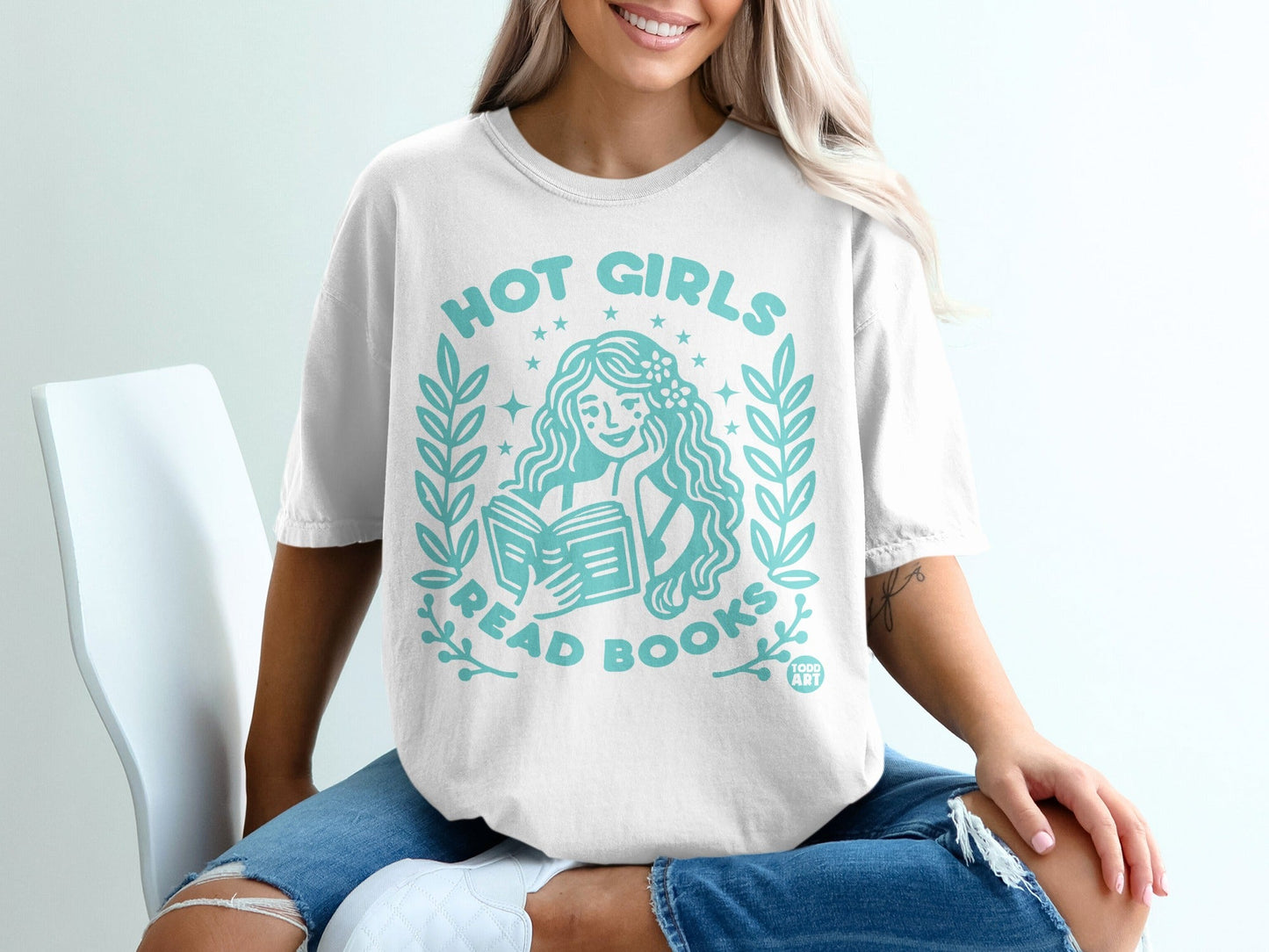 Hot Girls Read Books Graphic Tee Statement Shirt