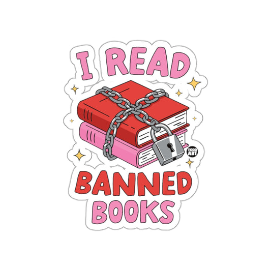 I Read Banned Books Sticker with Padlock and Chains