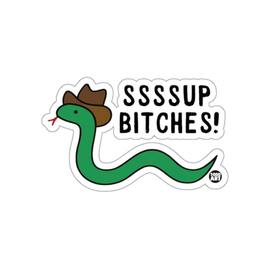 SSSSUP Funny Snake with Cowboy Hat Graphic Design Stickers