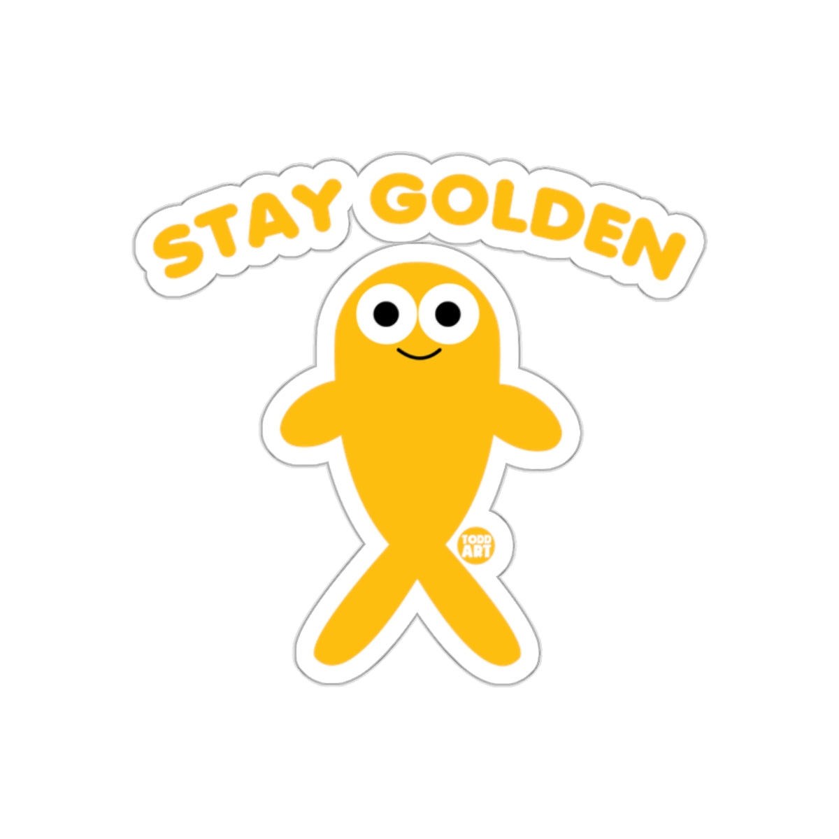 Stay Golden Yellow Cartoon Character Sticker