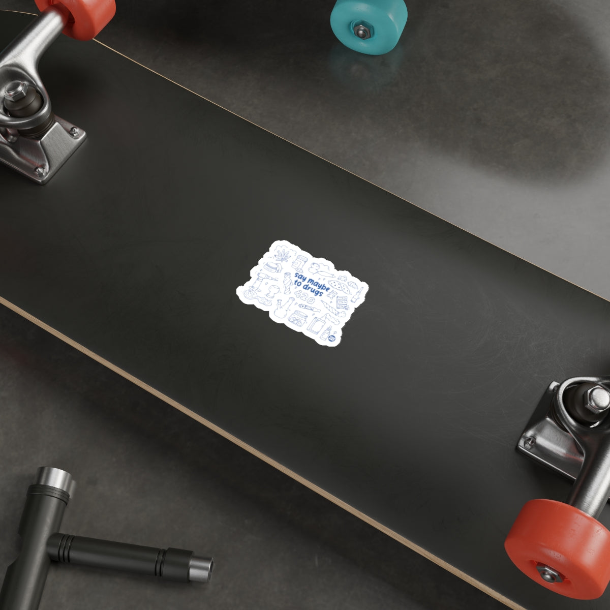 'Can Music be a Drug?' Sticker for Skateboards