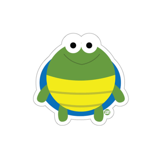 Cute Green Frog with Blue Shell Cartoon Sticker