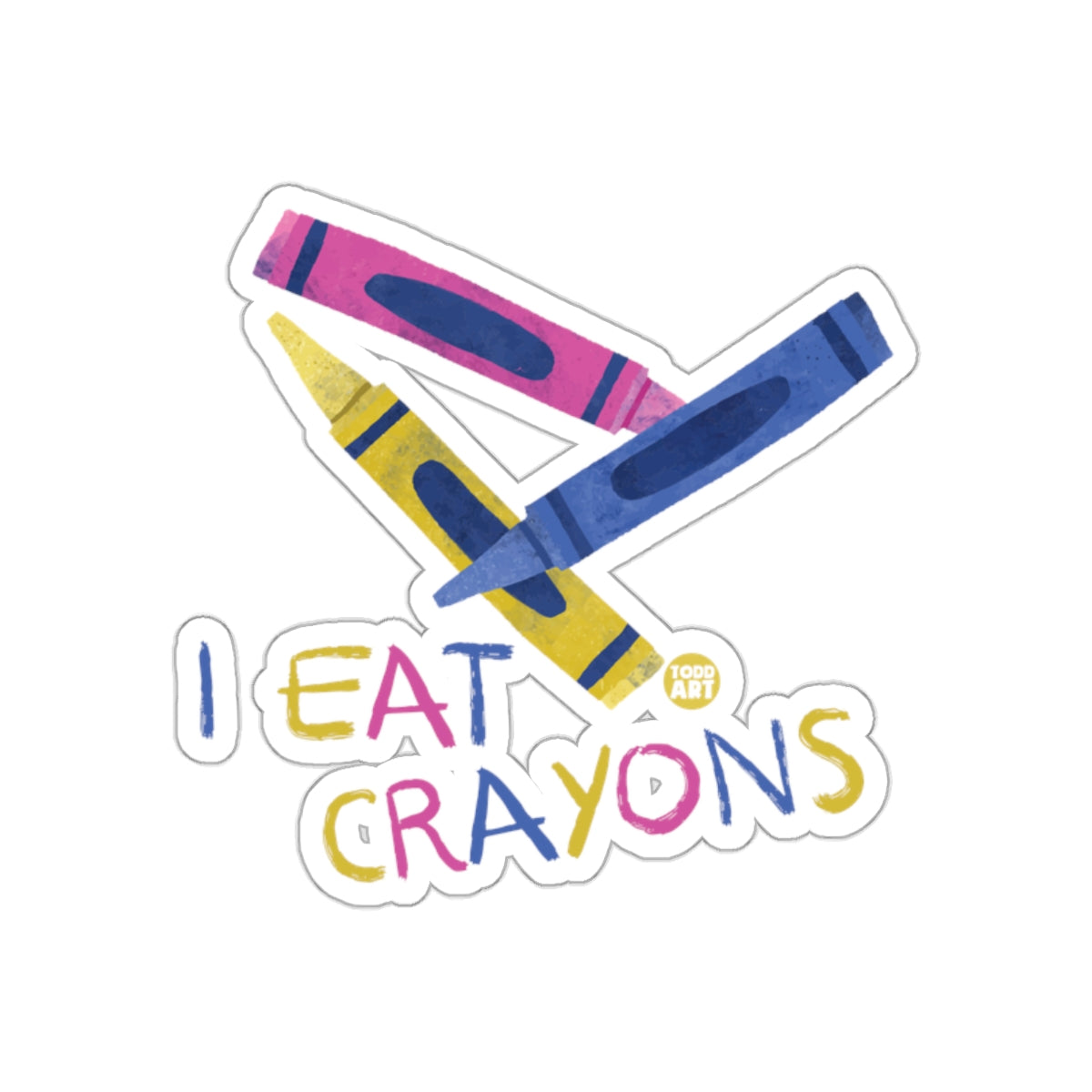 I Eat Crayons Funny Sticker for Art Enthusiasts
