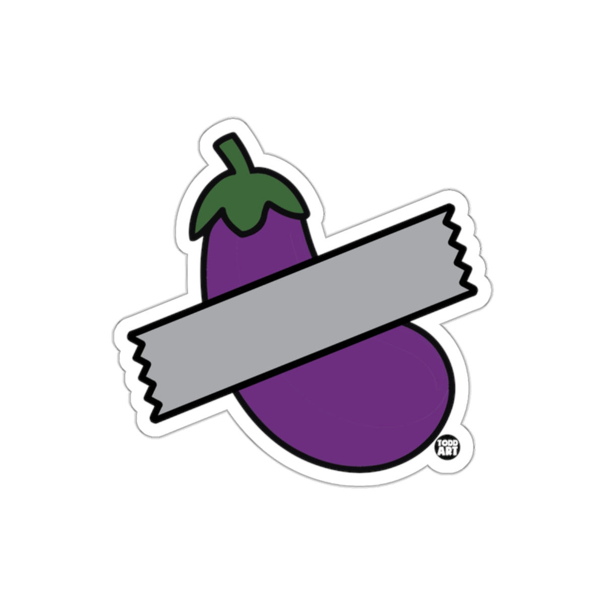 Duct Taped Eggplant Art Sticker for Unique Decoration