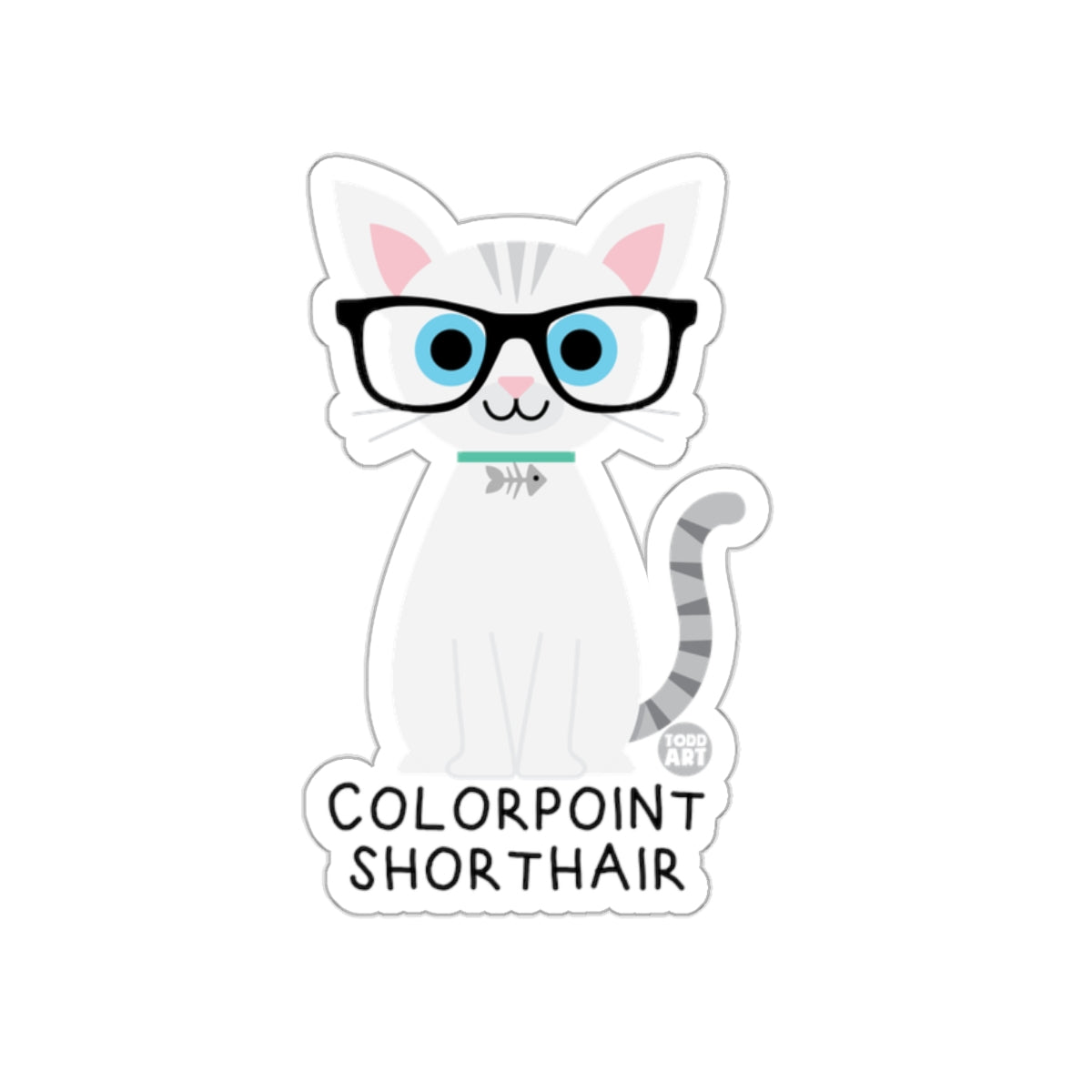 Cute Colorpoint Shorthair Cat Sticker for Decoration
