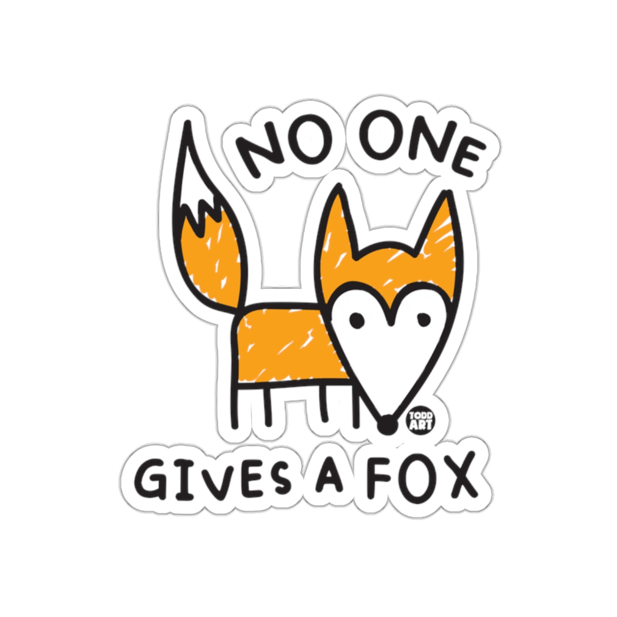 No One Gives a Fox Cartoon Sticker Funny Graphic Design
