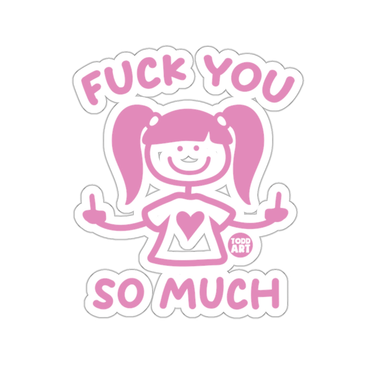 Funny Girl with Pigtails Expressive Sticker