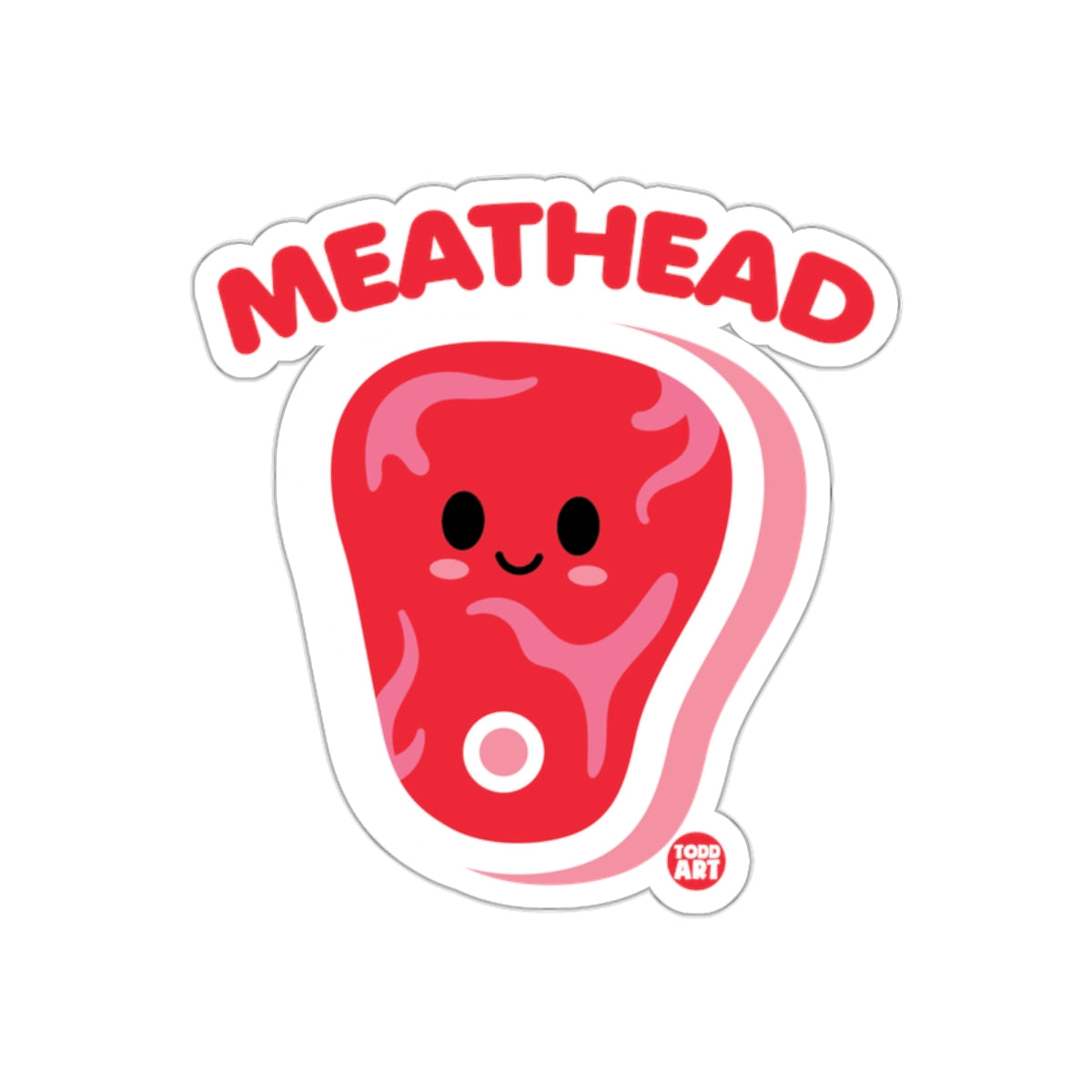 Cute Meathead Artwork Sticker for Fun Adorable Decoration
