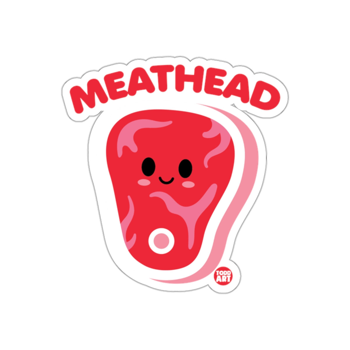 Cute Meathead Artwork Sticker for Fun Adorable Decoration