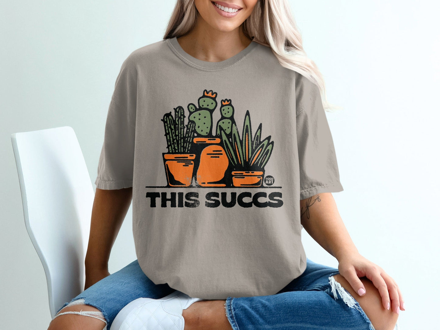This Su ccs Graphic Tee with Cute Cactus Design